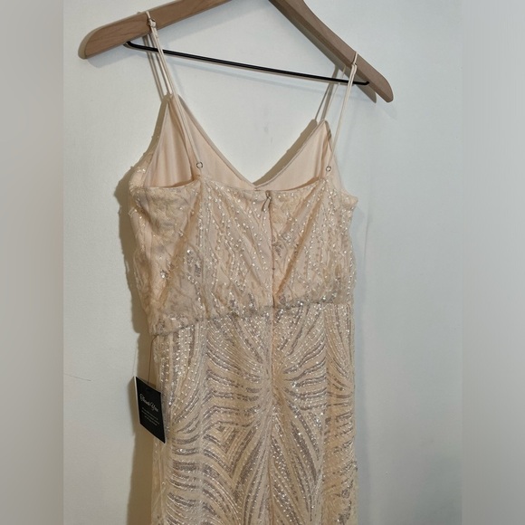 NWT Soieblu Stunning Champaign Blush Sequin Maxi Dress Sz Small Formal Occasion - Picture 6 of 16